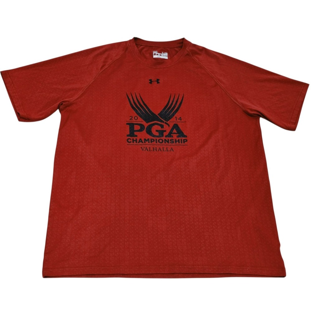 Under Armour 2014 PGA Championship Valhalla Golf Shirt Mens Large HeatGear Red